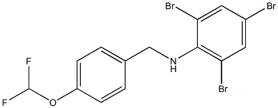 2,4,6-tribromo-N-{[4-(difluoromethoxy)phenyl]methyl}aniline 结构式