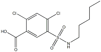 2,4-dichloro-5-(pentylsulfamoyl)benzoic acid 结构式