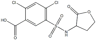 2,4-dichloro-5-[(2-oxooxolan-3-yl)sulfamoyl]benzoic acid 结构式