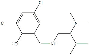 2,4-dichloro-6-({[2-(dimethylamino)-3-methylbutyl]amino}methyl)phenol 结构式