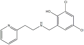 2,4-dichloro-6-({[2-(pyridin-2-yl)ethyl]amino}methyl)phenol 结构式