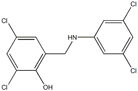 2,4-dichloro-6-{[(3,5-dichlorophenyl)amino]methyl}phenol 结构式