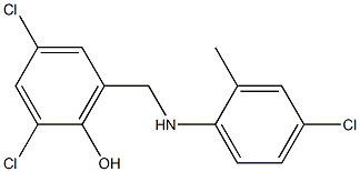 2,4-dichloro-6-{[(4-chloro-2-methylphenyl)amino]methyl}phenol 结构式