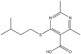 2,4-dimethyl-6-[(3-methylbutyl)thio]pyrimidine-5-carboxylic acid 结构式