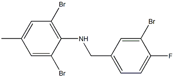 2,6-dibromo-N-[(3-bromo-4-fluorophenyl)methyl]-4-methylaniline 结构式