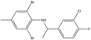 2,6-dibromo-N-[1-(3-chloro-4-fluorophenyl)ethyl]-4-methylaniline 结构式