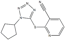 2-[(1-cyclopentyl-1H-1,2,3,4-tetrazol-5-yl)sulfanyl]pyridine-3-carbonitrile 结构式