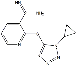 2-[(1-cyclopropyl-1H-1,2,3,4-tetrazol-5-yl)sulfanyl]pyridine-3-carboximidamide 结构式