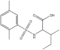 2-[(2,5-dimethylbenzene)sulfonamido]-3-methylpentanoic acid 结构式