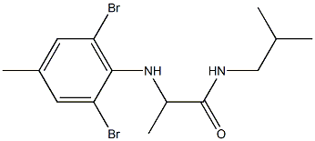 2-[(2,6-dibromo-4-methylphenyl)amino]-N-(2-methylpropyl)propanamide 结构式