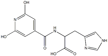 2-[(2,6-dihydroxyisonicotinoyl)amino]-3-(1H-imidazol-4-yl)propanoic acid 结构式