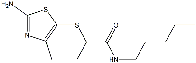 2-[(2-amino-4-methyl-1,3-thiazol-5-yl)sulfanyl]-N-pentylpropanamide 结构式