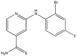 2-[(2-bromo-4-fluorophenyl)amino]pyridine-4-carbothioamide 结构式