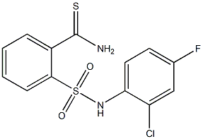 2-[(2-chloro-4-fluorophenyl)sulfamoyl]benzene-1-carbothioamide 结构式