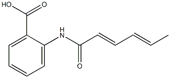 2-[(2E,4E)-hexa-2,4-dienoylamino]benzoic acid 结构式