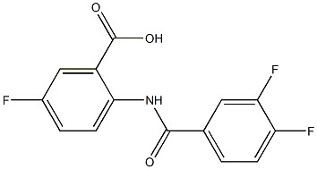 2-[(3,4-difluorobenzene)amido]-5-fluorobenzoic acid 结构式