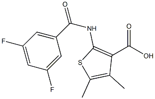 2-[(3,5-difluorobenzene)amido]-4,5-dimethylthiophene-3-carboxylic acid 结构式