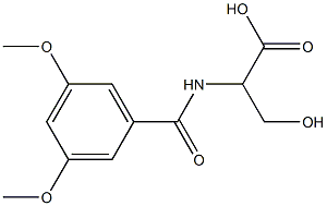 2-[(3,5-dimethoxybenzoyl)amino]-3-hydroxypropanoic acid 结构式