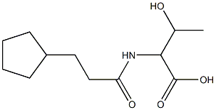 2-[(3-cyclopentylpropanoyl)amino]-3-hydroxybutanoic acid 结构式