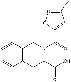 2-[(3-methyl-1,2-oxazol-5-yl)carbonyl]-1,2,3,4-tetrahydroisoquinoline-3-carboxylic acid 结构式