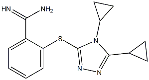 2-[(4,5-dicyclopropyl-4H-1,2,4-triazol-3-yl)sulfanyl]benzene-1-carboximidamide 结构式