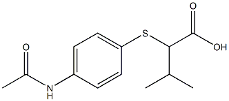 2-[(4-acetamidophenyl)sulfanyl]-3-methylbutanoic acid 结构式
