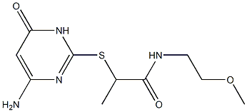 2-[(4-amino-6-oxo-1,6-dihydropyrimidin-2-yl)sulfanyl]-N-(2-methoxyethyl)propanamide 结构式