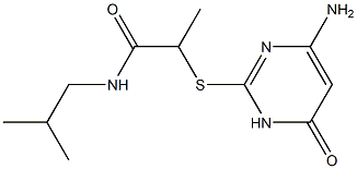 2-[(4-amino-6-oxo-1,6-dihydropyrimidin-2-yl)sulfanyl]-N-(2-methylpropyl)propanamide 结构式