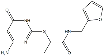 2-[(4-amino-6-oxo-1,6-dihydropyrimidin-2-yl)sulfanyl]-N-(furan-2-ylmethyl)propanamide 结构式