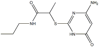 2-[(4-amino-6-oxo-1,6-dihydropyrimidin-2-yl)sulfanyl]-N-propylpropanamide 结构式