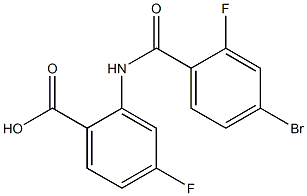 2-[(4-bromo-2-fluorobenzene)amido]-4-fluorobenzoic acid 结构式