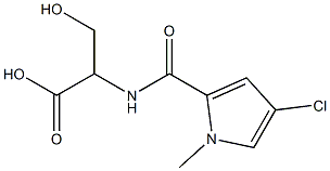2-[(4-chloro-1-methyl-1H-pyrrol-2-yl)formamido]-3-hydroxypropanoic acid 结构式