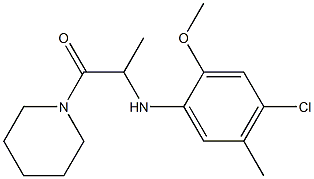 2-[(4-chloro-2-methoxy-5-methylphenyl)amino]-1-(piperidin-1-yl)propan-1-one 结构式