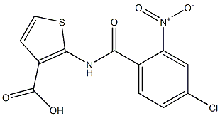 2-[(4-chloro-2-nitrobenzene)amido]thiophene-3-carboxylic acid 结构式