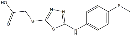 2-[(5-{[4-(methylsulfanyl)phenyl]amino}-1,3,4-thiadiazol-2-yl)sulfanyl]acetic acid 结构式