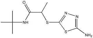 2-[(5-amino-1,3,4-thiadiazol-2-yl)sulfanyl]-N-tert-butylpropanamide 结构式