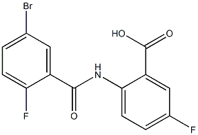 2-[(5-bromo-2-fluorobenzene)amido]-5-fluorobenzoic acid 结构式