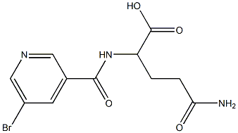 2-[(5-bromopyridin-3-yl)formamido]-4-carbamoylbutanoic acid 结构式