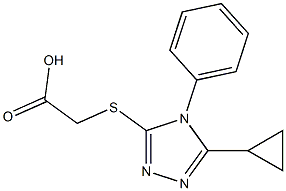 2-[(5-cyclopropyl-4-phenyl-4H-1,2,4-triazol-3-yl)sulfanyl]acetic acid 结构式