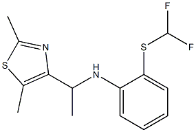 2-[(difluoromethyl)sulfanyl]-N-[1-(2,5-dimethyl-1,3-thiazol-4-yl)ethyl]aniline 结构式