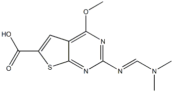 2-[(E)-[(dimethylamino)methylidene]amino]-4-methoxythieno[2,3-d]pyrimidine-6-carboxylic acid 结构式