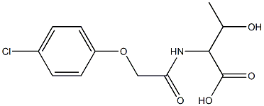 2-[2-(4-chlorophenoxy)acetamido]-3-hydroxybutanoic acid 结构式