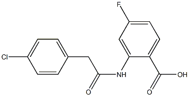 2-[2-(4-chlorophenyl)acetamido]-4-fluorobenzoic acid 结构式