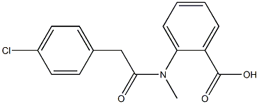 2-[2-(4-chlorophenyl)-N-methylacetamido]benzoic acid 结构式