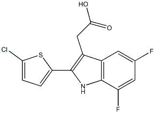 2-[2-(5-chlorothiophen-2-yl)-5,7-difluoro-1H-indol-3-yl]acetic acid 结构式