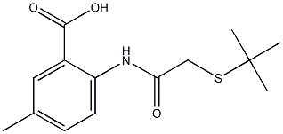 2-[2-(tert-butylsulfanyl)acetamido]-5-methylbenzoic acid 结构式