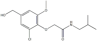 2-[2-chloro-4-(hydroxymethyl)-6-methoxyphenoxy]-N-(2-methylpropyl)acetamide 结构式