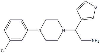 2-[4-(3-chlorophenyl)piperazin-1-yl]-2-(thiophen-3-yl)ethan-1-amine 结构式