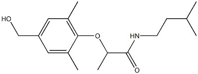 2-[4-(hydroxymethyl)-2,6-dimethylphenoxy]-N-(3-methylbutyl)propanamide 结构式