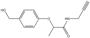 2-[4-(hydroxymethyl)phenoxy]-N-(prop-2-yn-1-yl)propanamide 结构式